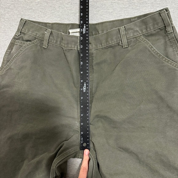 Carhartt Mens Moss Green Cotton Duck Carpenter Work Pants 39x32 Relaxed Fit - Picture 4 of 16